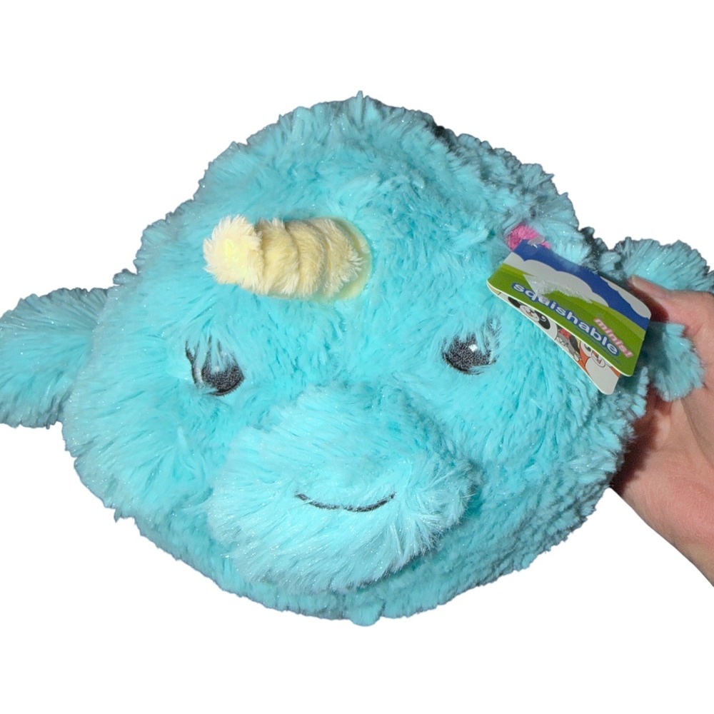 Squishable Narwhal Plush Mini Kids 7" Aqua Blue NWT Fuzzy‎ Sea Creature Toy